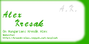 alex kresak business card